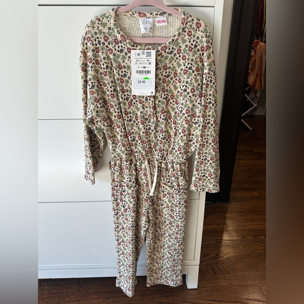Zara Multicolor Floral Knit jumpsuit